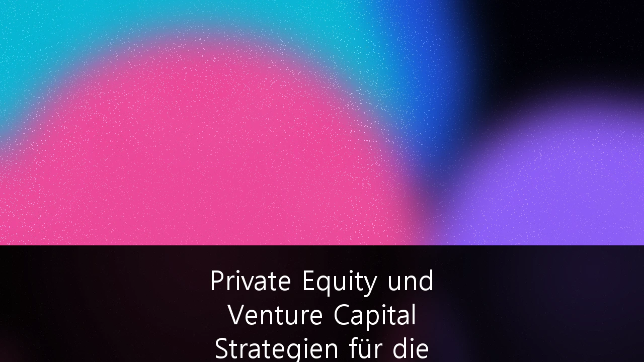 Private Equity und Venture Capital Strategien für die Altersvorsorge von Freiberuflern: Ein Leitfaden für den Vermögensaufbau jenseits des Mainstreams