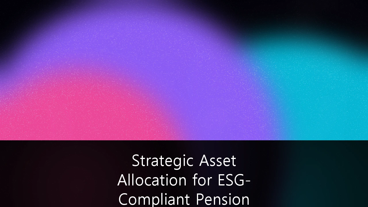 Strategic Asset Allocation for ESG-Compliant Pension Portfolios: A Framework for UK Trustees