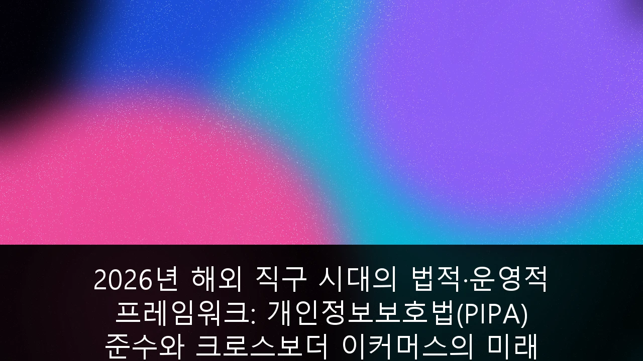 2026년 해외 직구 시대의 법적·운영적 프레임워크: 개인정보보호법(PIPA) 준수와 크로스보더 이커머스의 미래