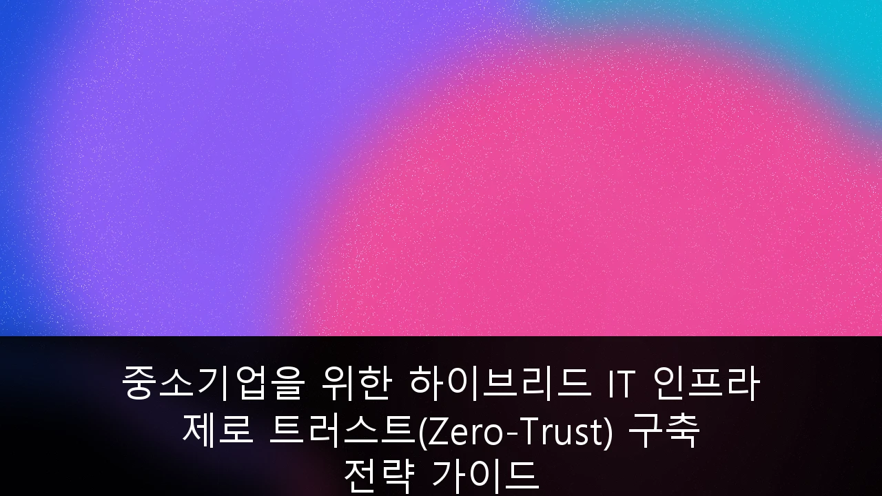 중소기업을 위한 하이브리드 IT 인프라 제로 트러스트(Zero-Trust) 구축 전략 가이드