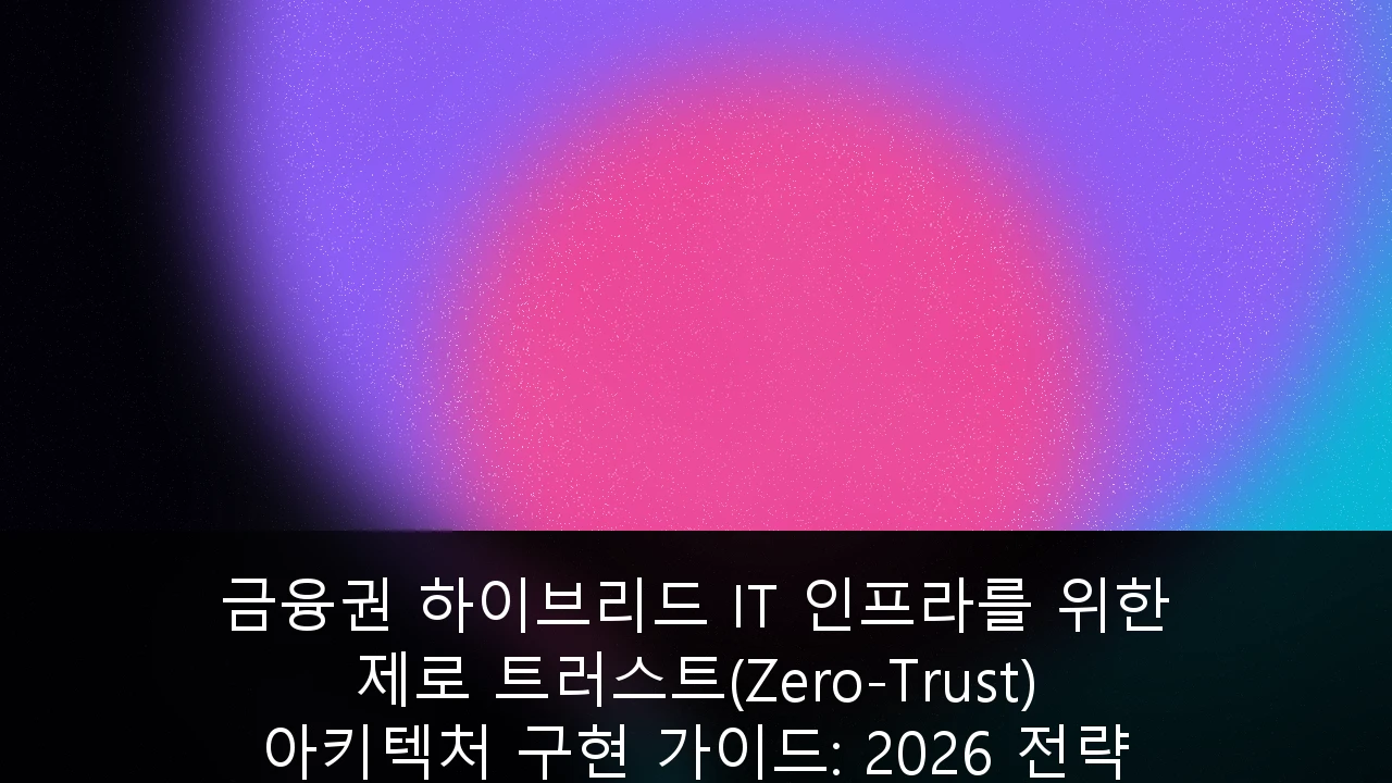 금융권 하이브리드 IT 인프라를 위한 제로 트러스트(Zero-Trust) 아키텍처 구현 가이드: 2026 전략 보고서